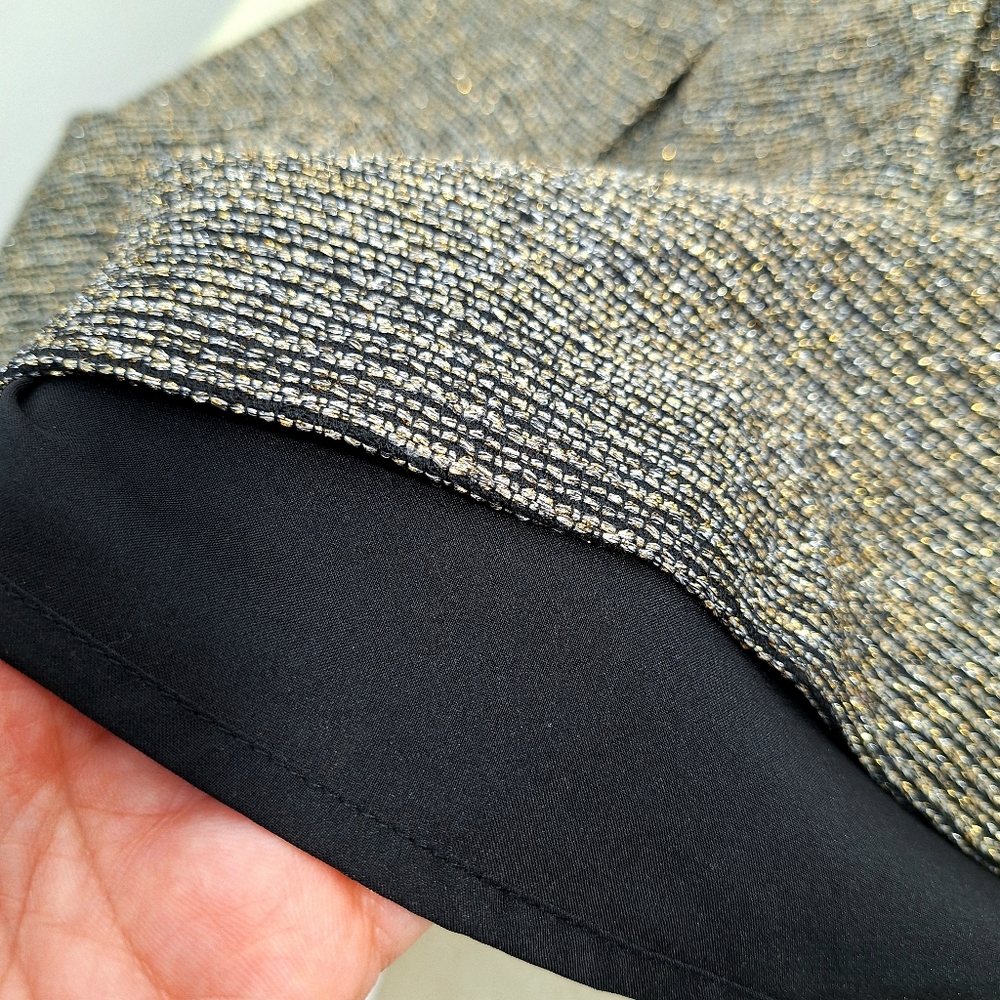 Broadway & Broome Gold Metallic Micro Mini Skirt Sz 2 - Picture 5 of 11